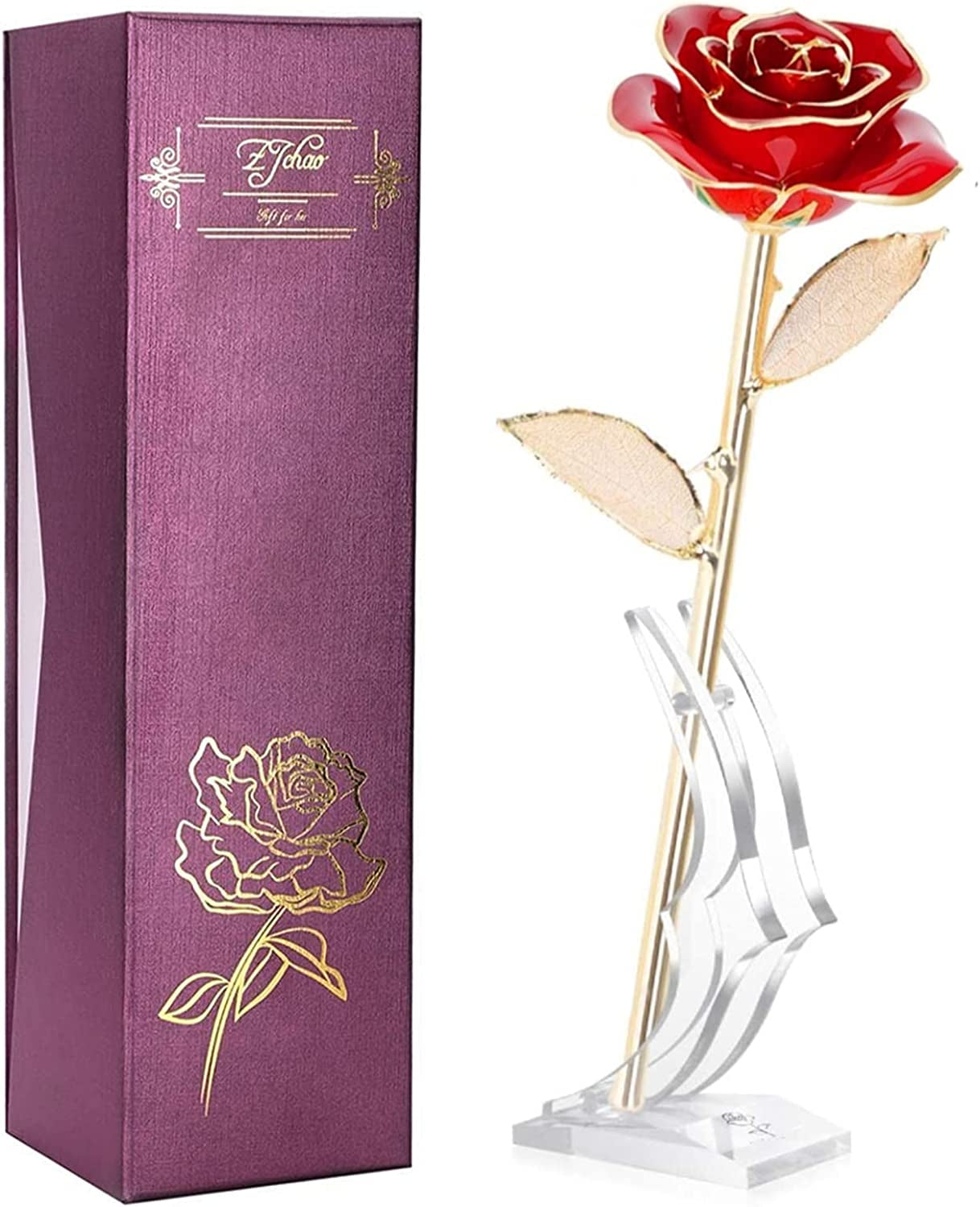 24K Gold Red Rose | Preserved Long Stem Gift for Valentine’s & Anniversaries