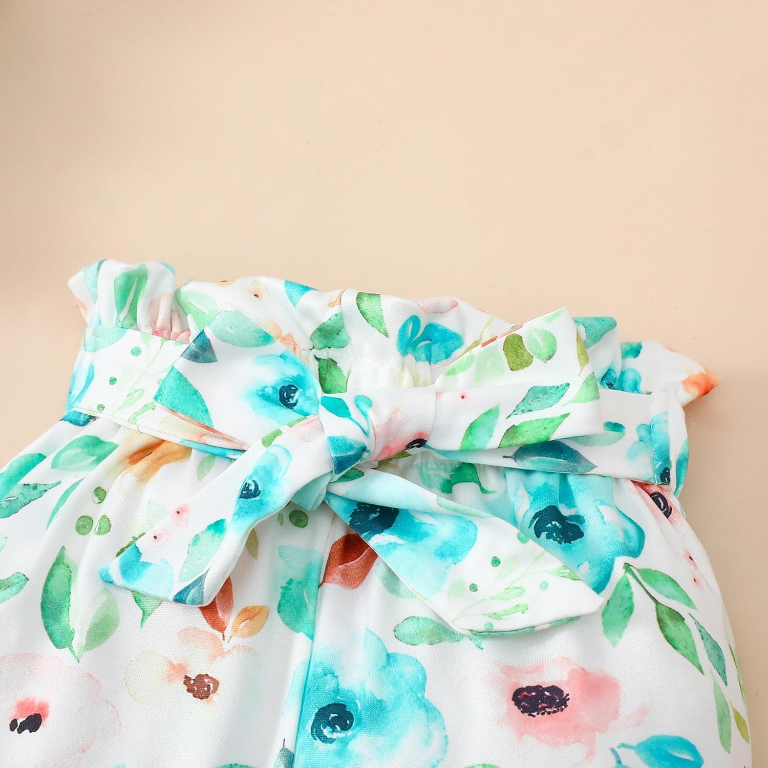 Newborn Baby Girl Outfit | Ruffled Romper, Floral Pants & Headband