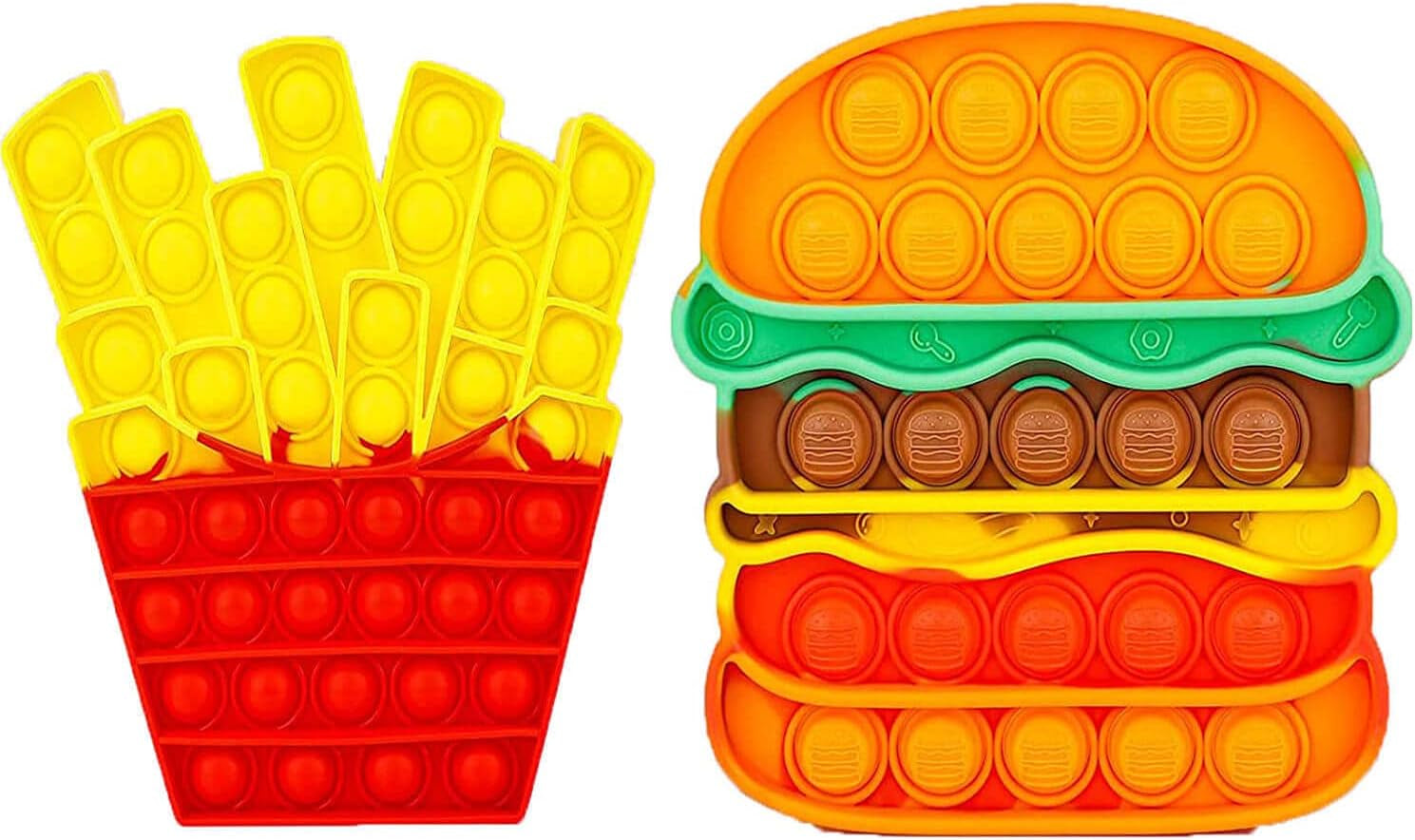 Burger & Fries Pop Fidget Toy – Sensory Stress Relief for Kids & Adults
