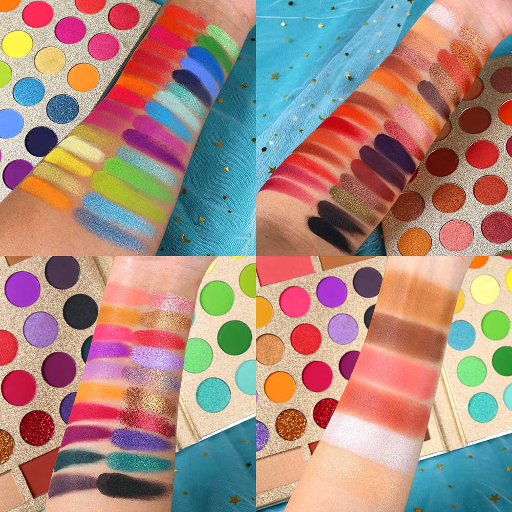 86-Color Eyeshadow Palette with 15 Brushes | Matte, Glitter, Waterproof, Contour & Highlighter