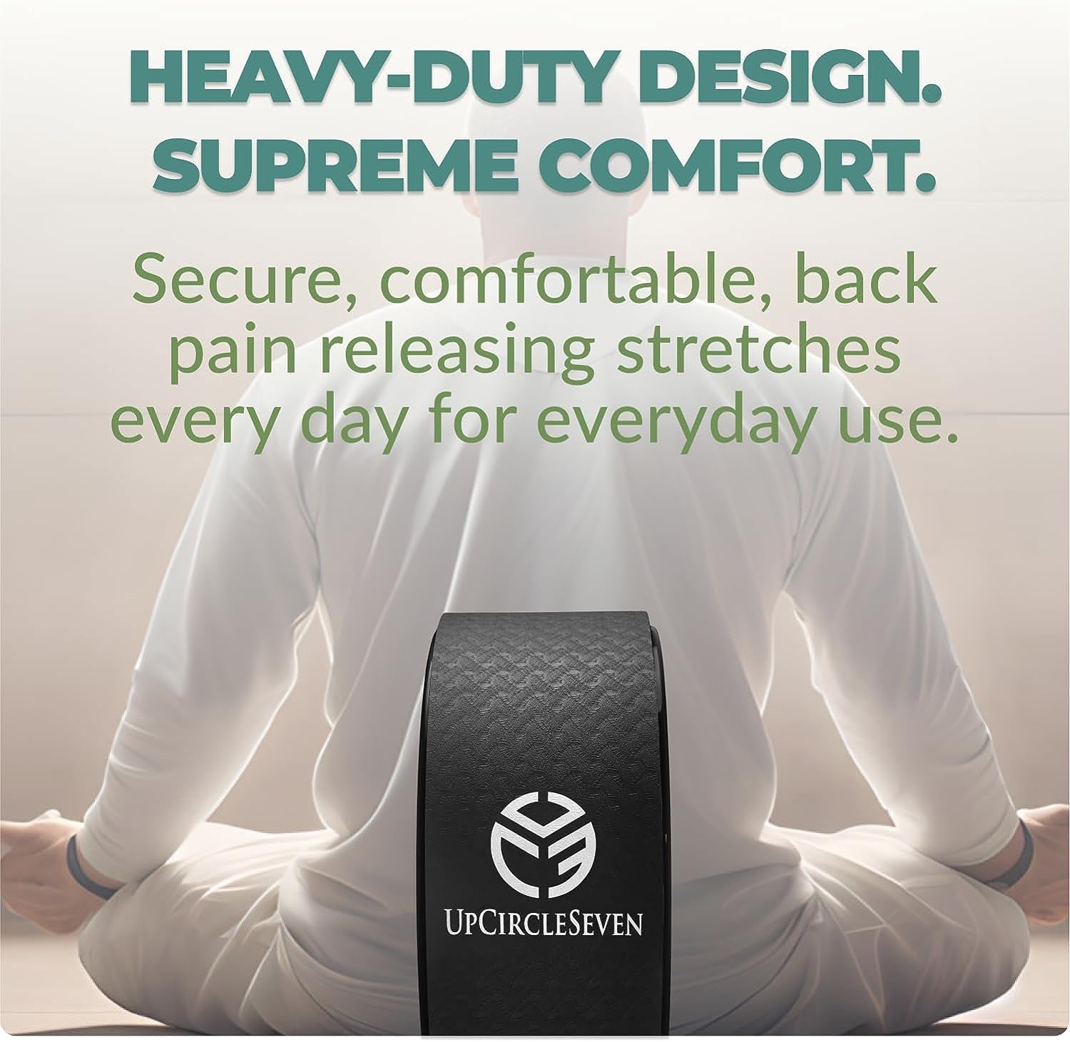 Back Roller & Yoga Wheel | Relieve Pain, Stretch & Decompress Spine, Improve Flexibility