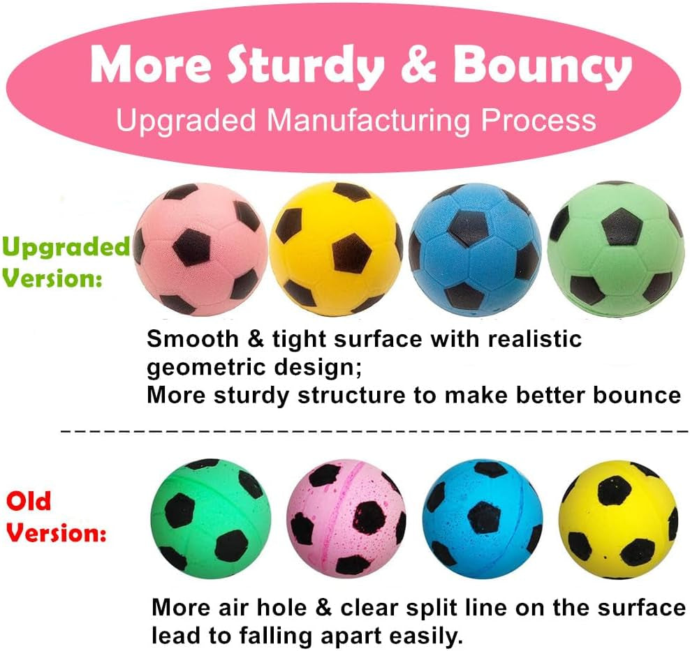 Pack of 12 Foam Soccer Balls Cat Toys