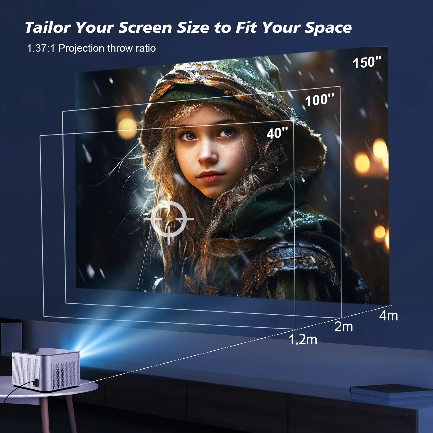 Auto Focus 4K Projector | Android 11, Wifi6, Voice Control, 1080P, BT5.0"