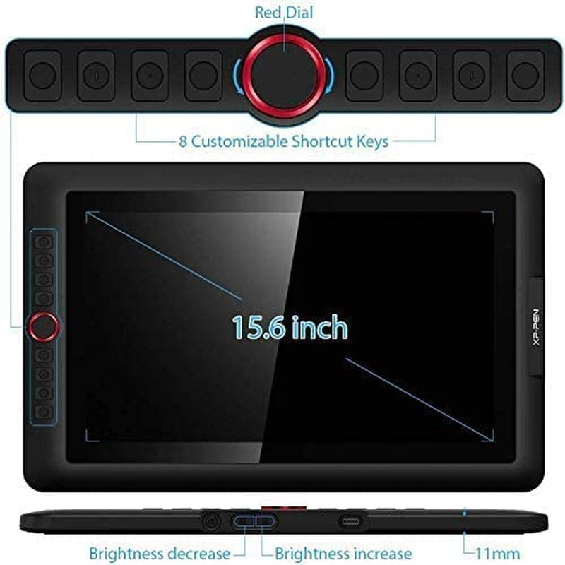15.6" Drawing Tablet | Tilt Support, 120% sRGB, 8192 Pressure Sensitivity