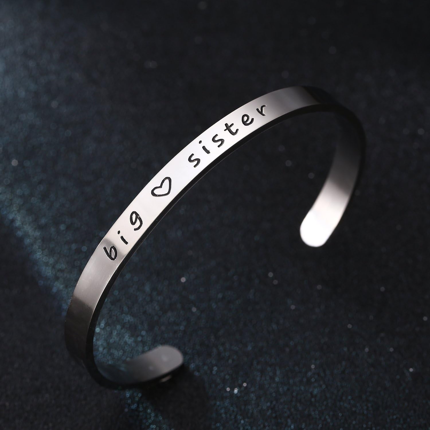 Big/Middle/Little Sis Cuff Bracelet – Sister Gift for Women & Girls