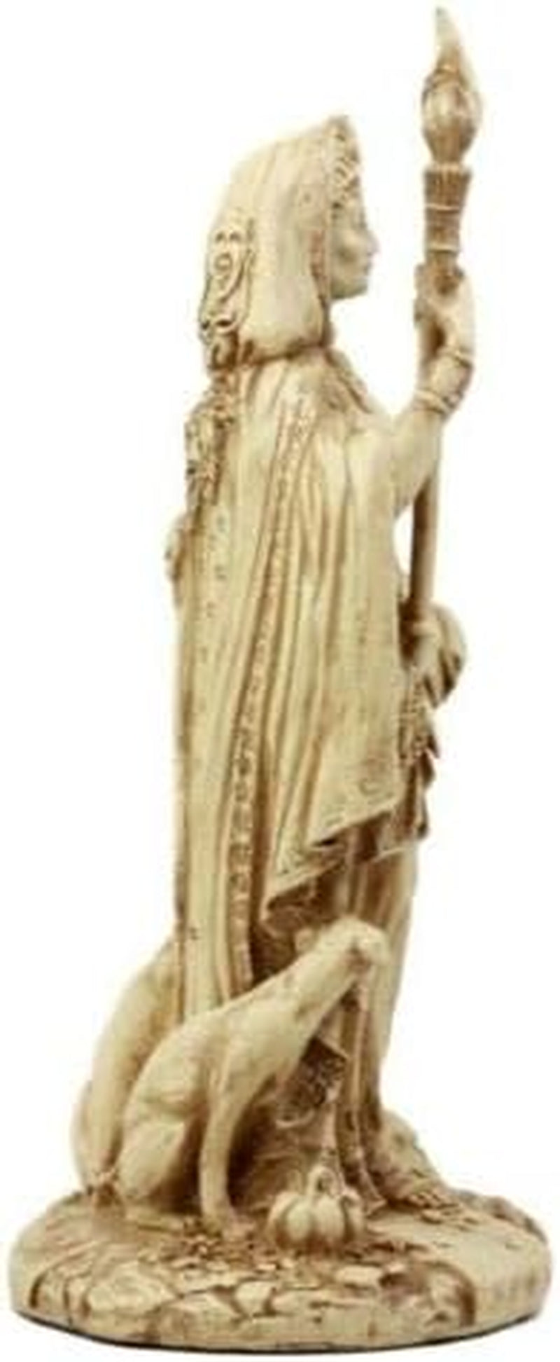 Hecate Statue | Greek Goddess of Magic & Witchcraft with She-Dogs Figurine (Ivory Beige)