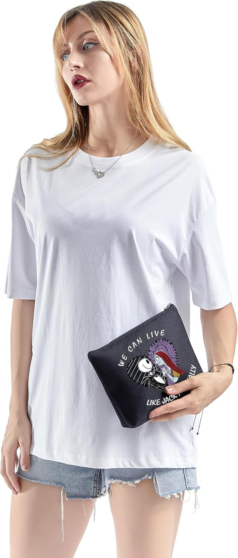 Jack & Sally Horror Movie Merch Makeup Bag Gift