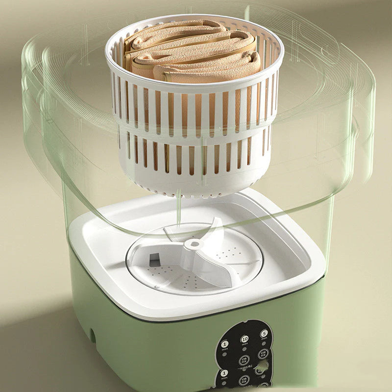 Mini Foldable Washing Machine | Portable with Spinning Dry for Socks & Underwear