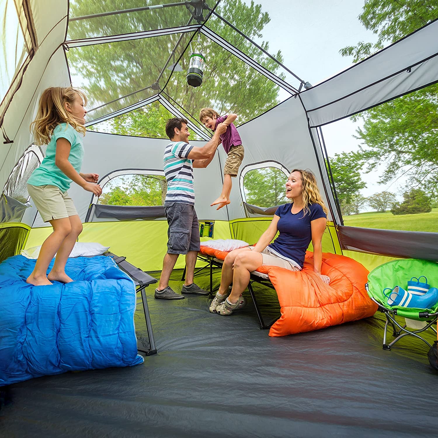 9-Person Instant Cabin Tent 14' x 9' - Green 