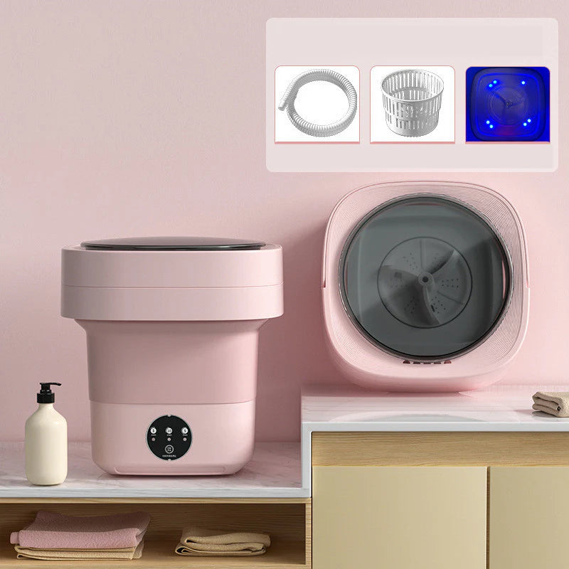 Mini Foldable Washing Machine | Portable with Spinning Dry for Socks & Underwear