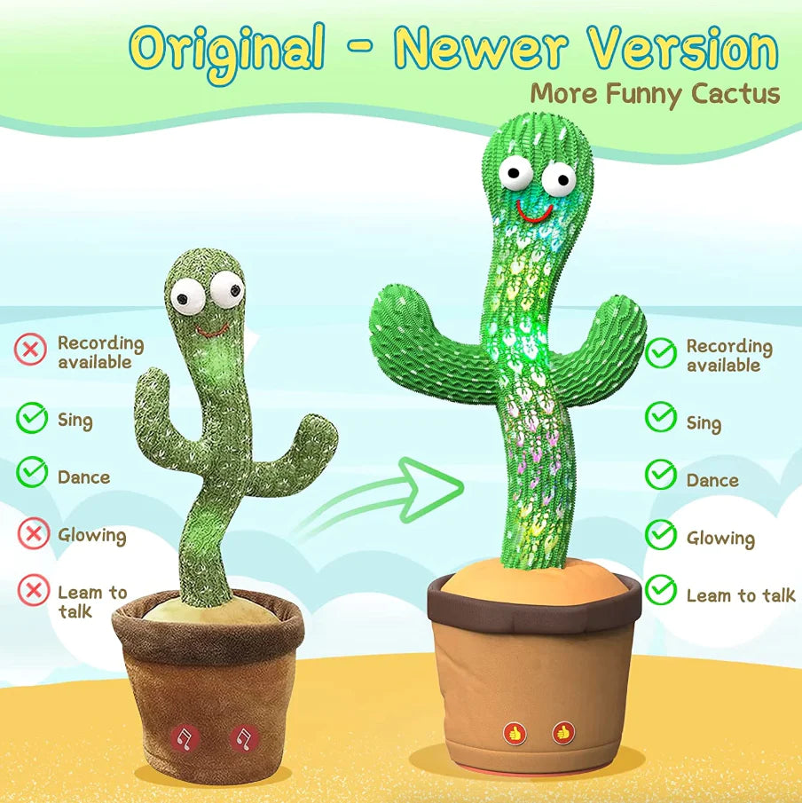 Dancing Cactus Plush Toy | Electronic Recording, Shake & Song Fun Gift