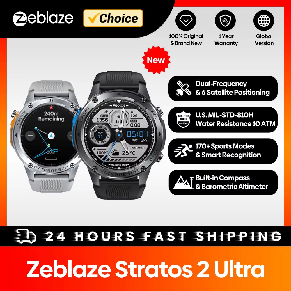 Ultra GPS Smartwatch | Compass, Altimeter, Voice Calling, 10 ATM