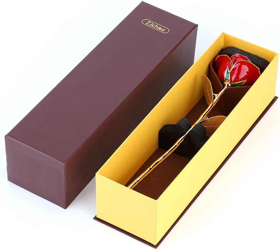 24K Gold Red Rose | Preserved Long Stem Gift for Valentine’s & Anniversaries