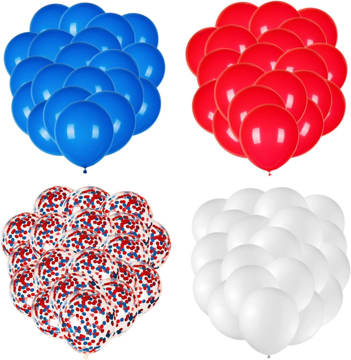 80pcs Red White Blue Balloons Set | Confetti Balloons for 4th of July & Patriotic Decor