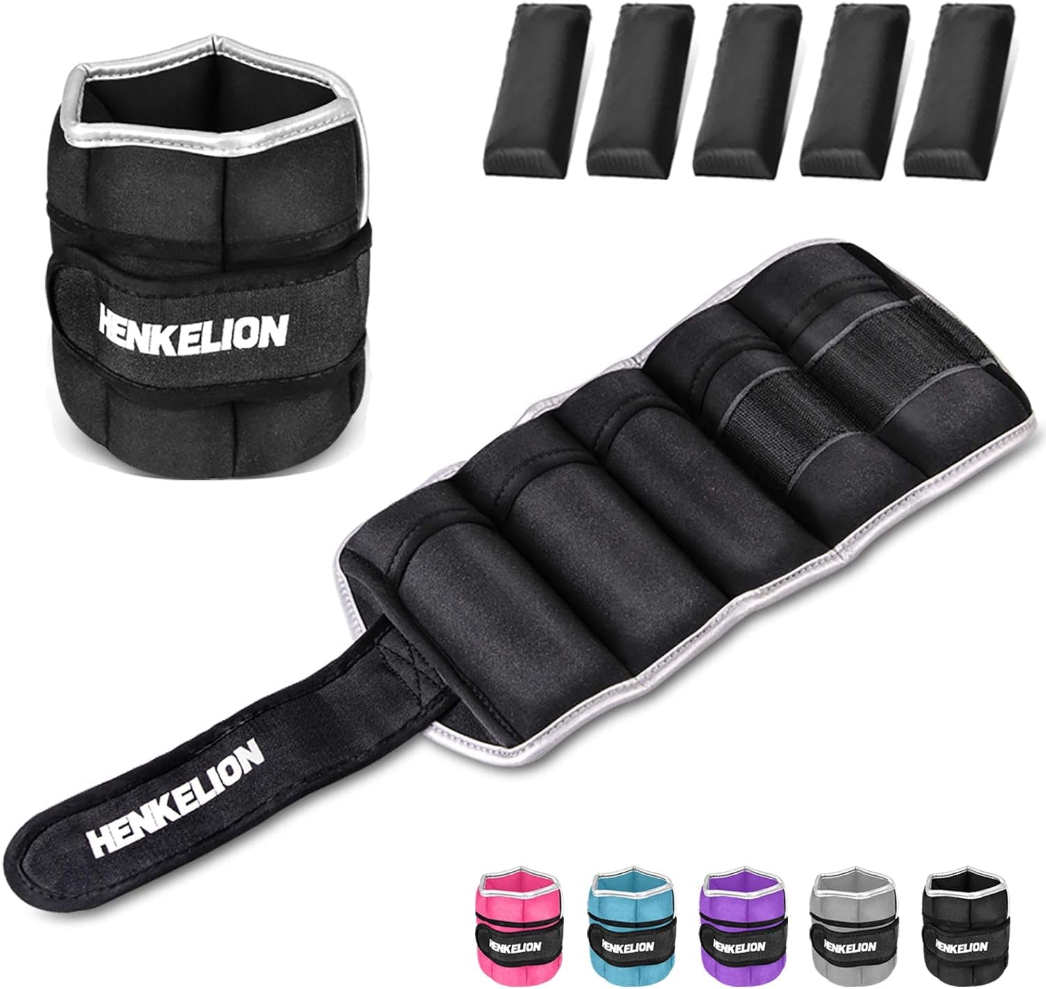 Adjustable Ankle Weights Set – 1-10 lbs Pair for Workout, Running & Training