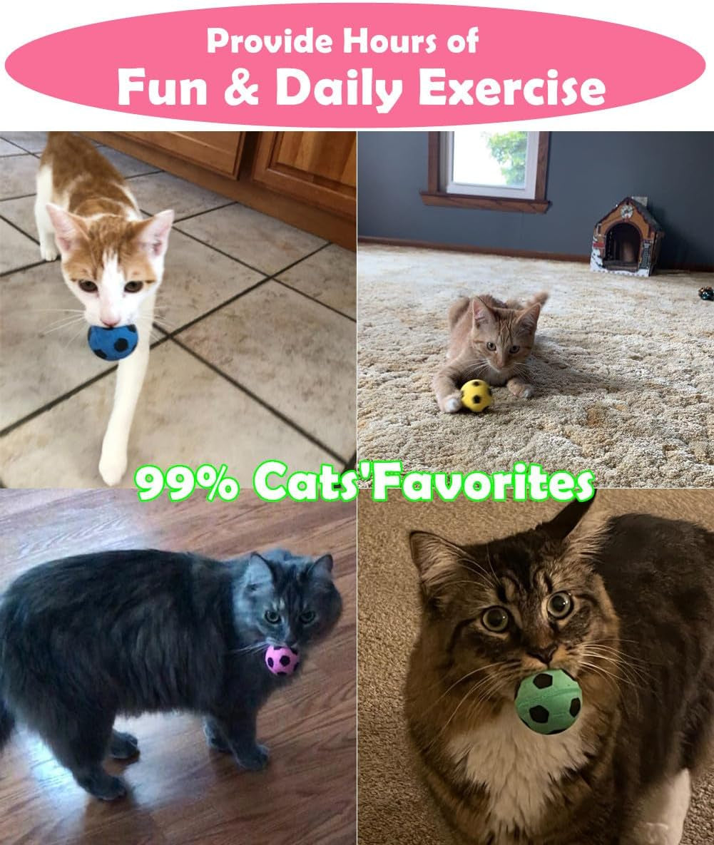 Pack of 12 Foam Soccer Balls Cat Toys