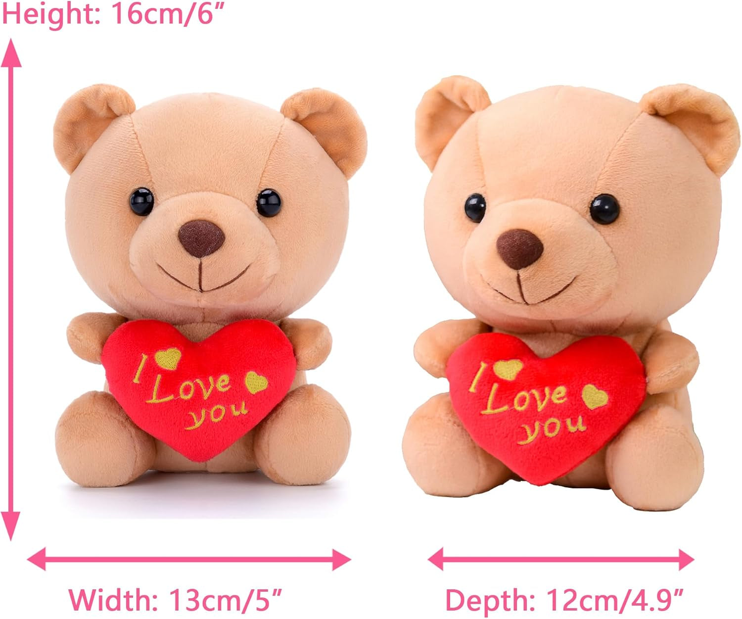 I Love You Mom Teddy Bear – 6'' Plush Gift with Heart