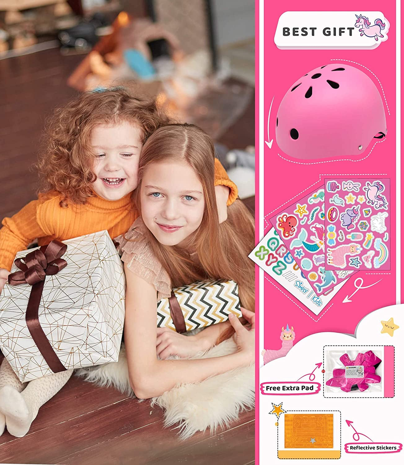 Bike Helmet with DIY Stickers | CPSC & CE Certified for Toddlers - Skateboard, Scooter, Bicycle