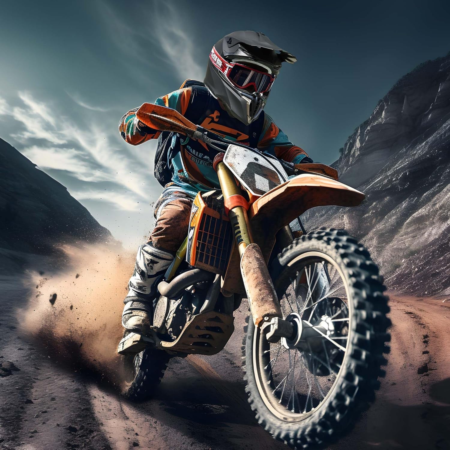 Adult Offroad Dirt Bike Helmet | Full Face Motocross ATV BMX, DOT Approved