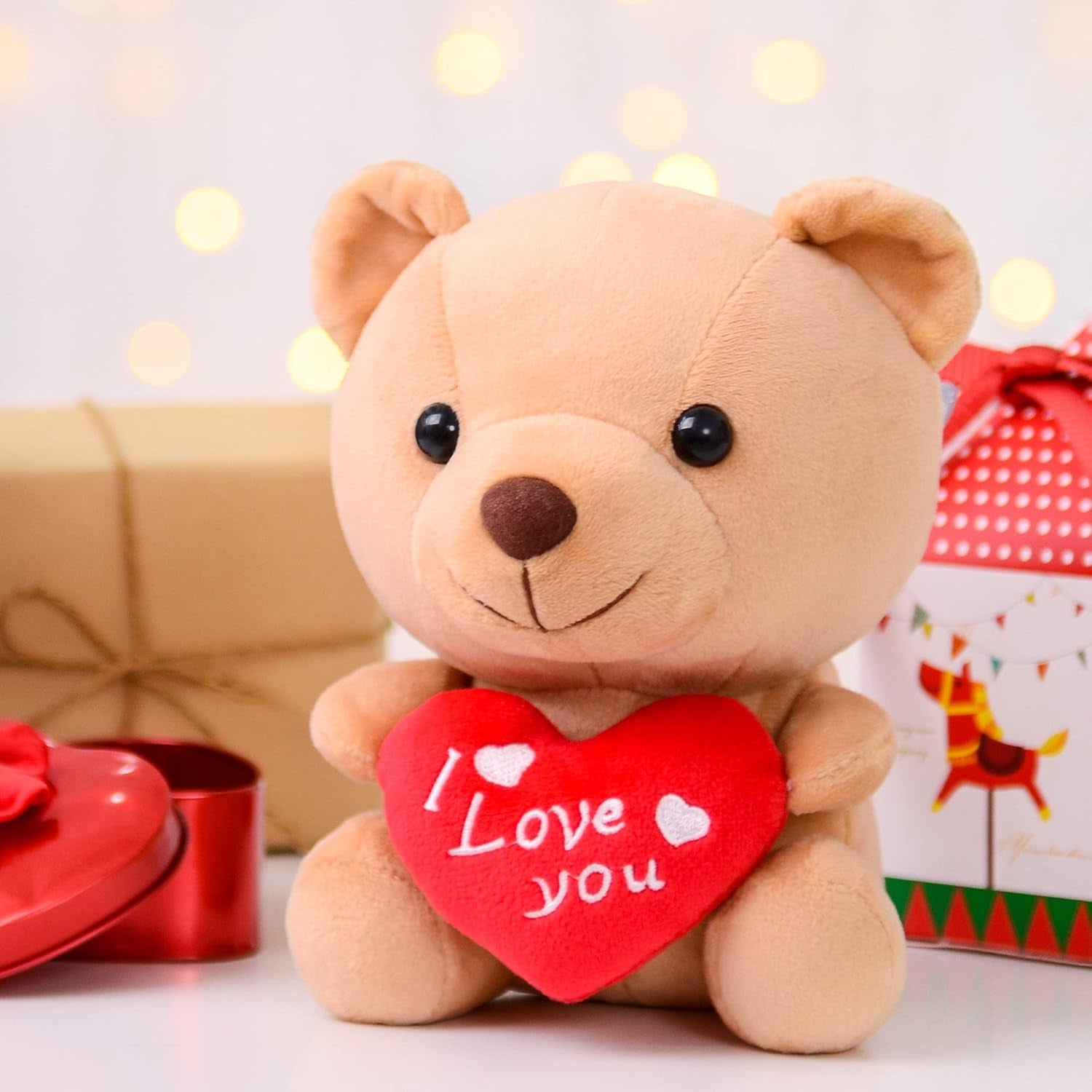 I Love You Mom Teddy Bear – 6'' Plush Gift with Heart