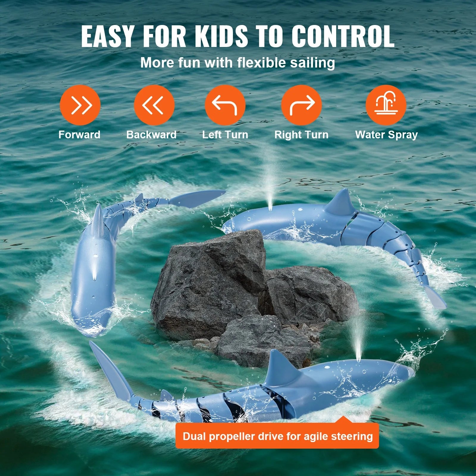 Remote Control Shark Toy | 2.4GHz High-Speed RC Boat for Kids & Adults