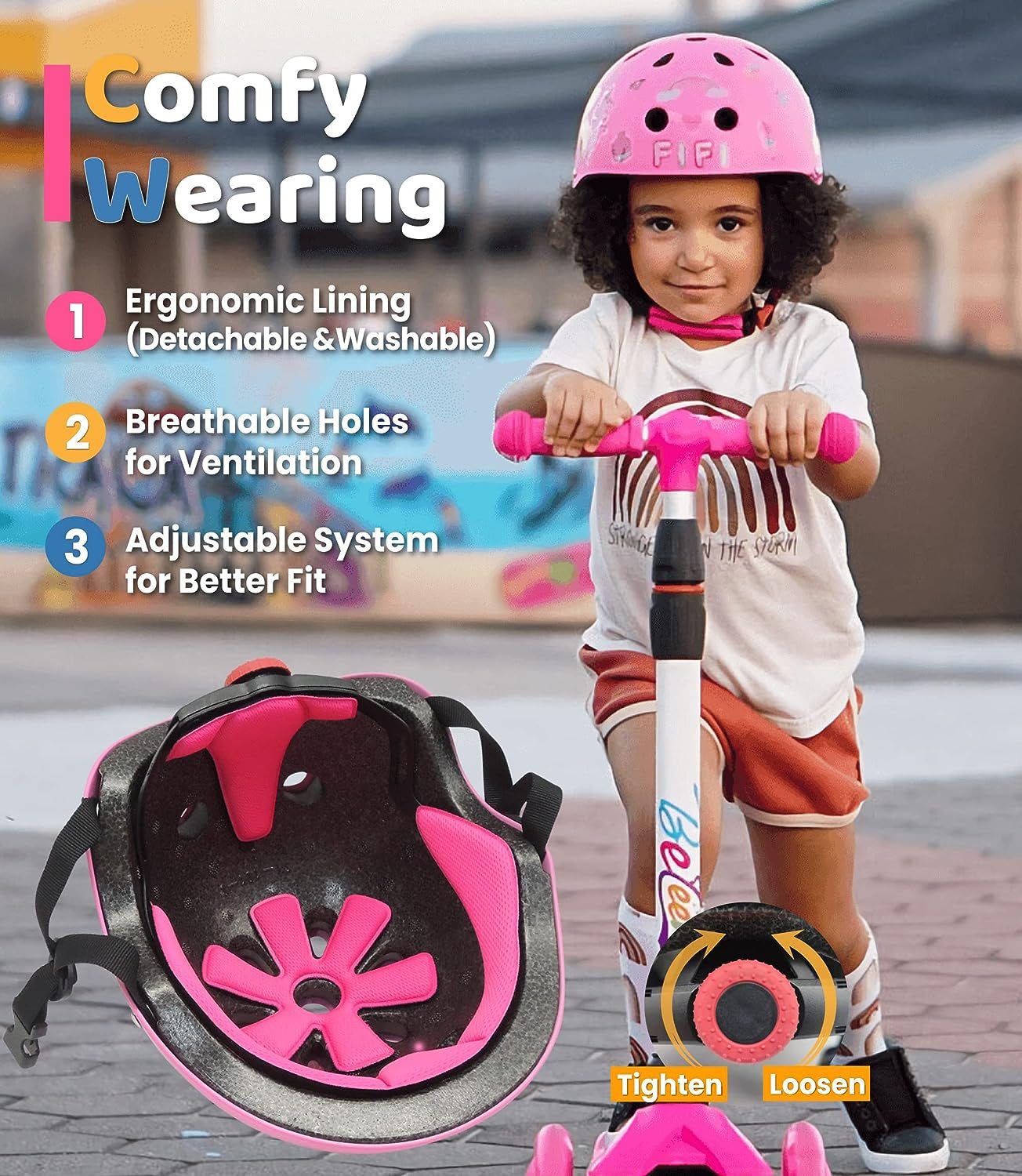 Bike Helmet with DIY Stickers | CPSC & CE Certified for Toddlers - Skateboard, Scooter, Bicycle