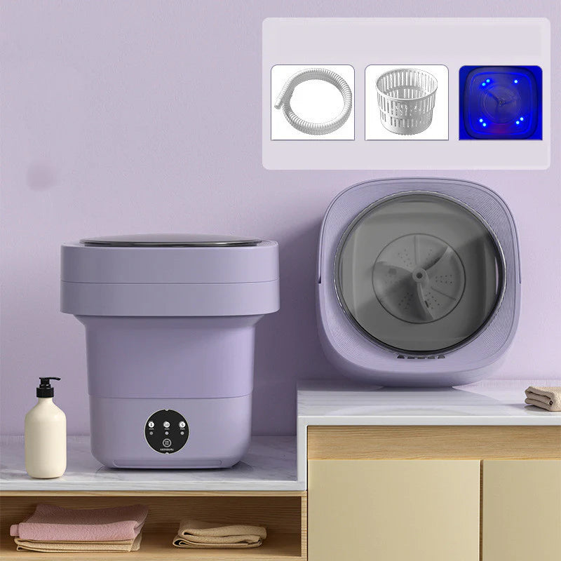 Mini Foldable Washing Machine | Portable with Spinning Dry for Socks & Underwear