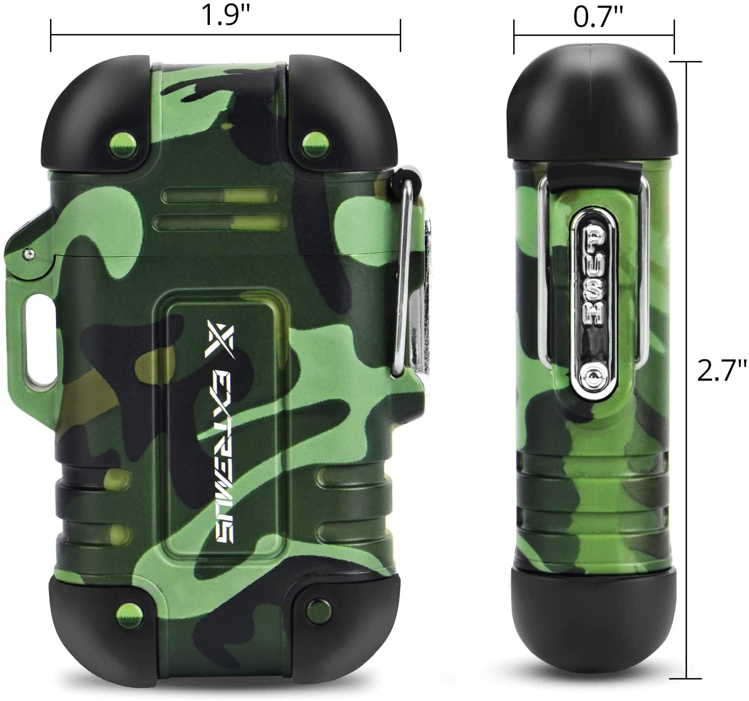 Rechargeable Dual Arc Plasma Lighter | Windproof & Waterproof with Whistle Lanyard