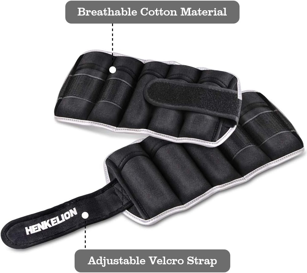 Adjustable Ankle Weights Set – 1-10 lbs Pair for Workout, Running & Training