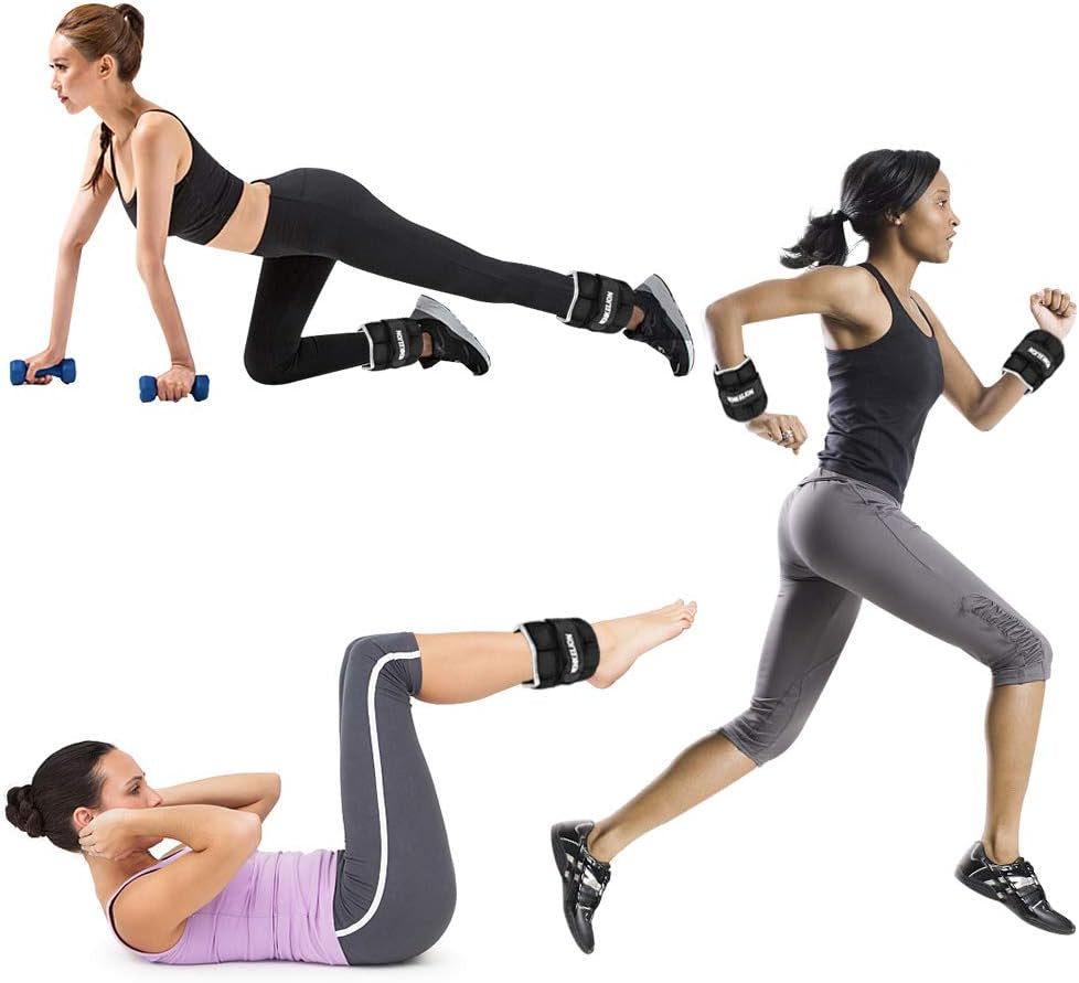 Adjustable Ankle Weights Set – 1-10 lbs Pair for Workout, Running & Training