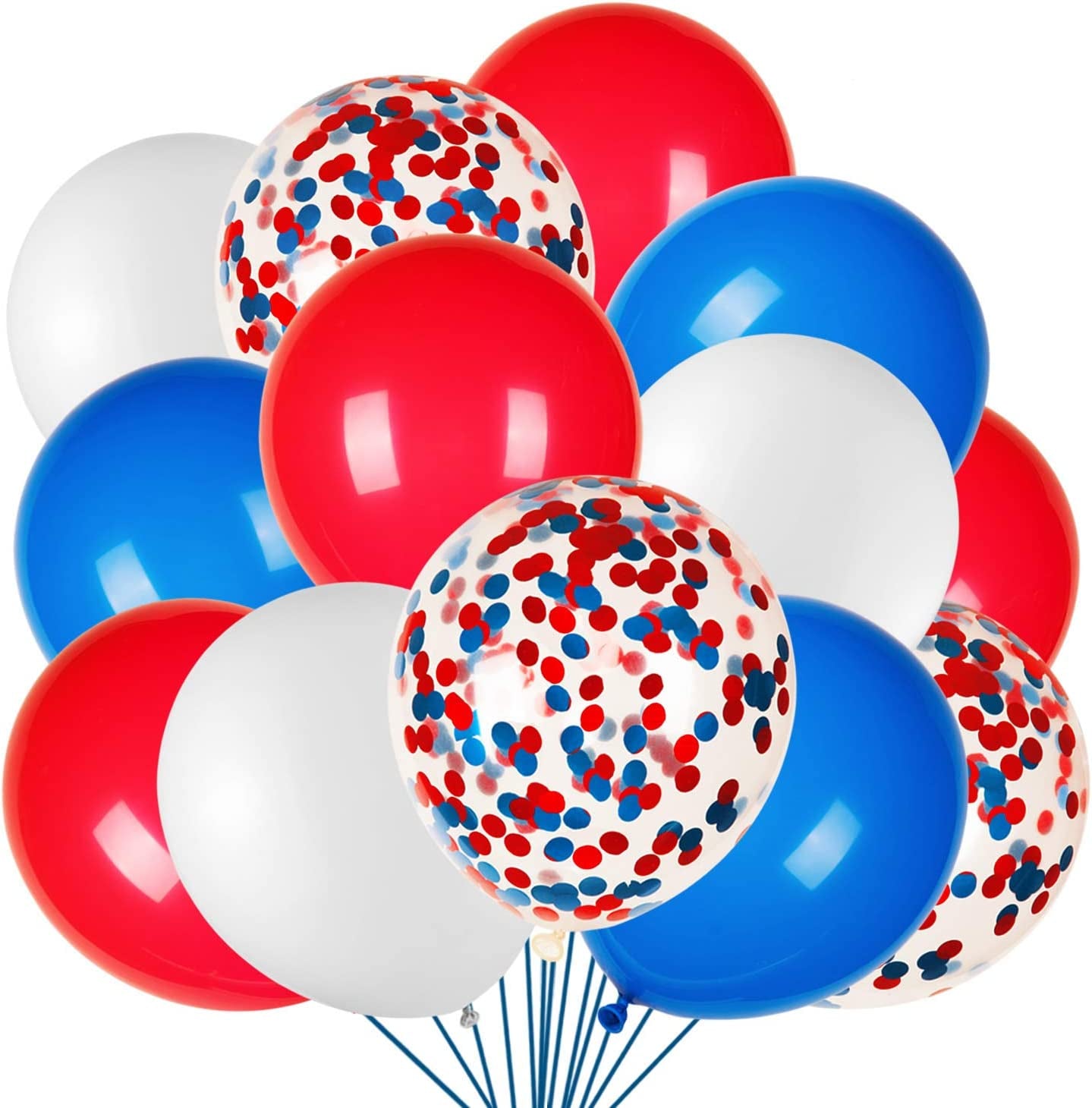 80pcs Red White Blue Balloons Set | Confetti Balloons for 4th of July & Patriotic Decor