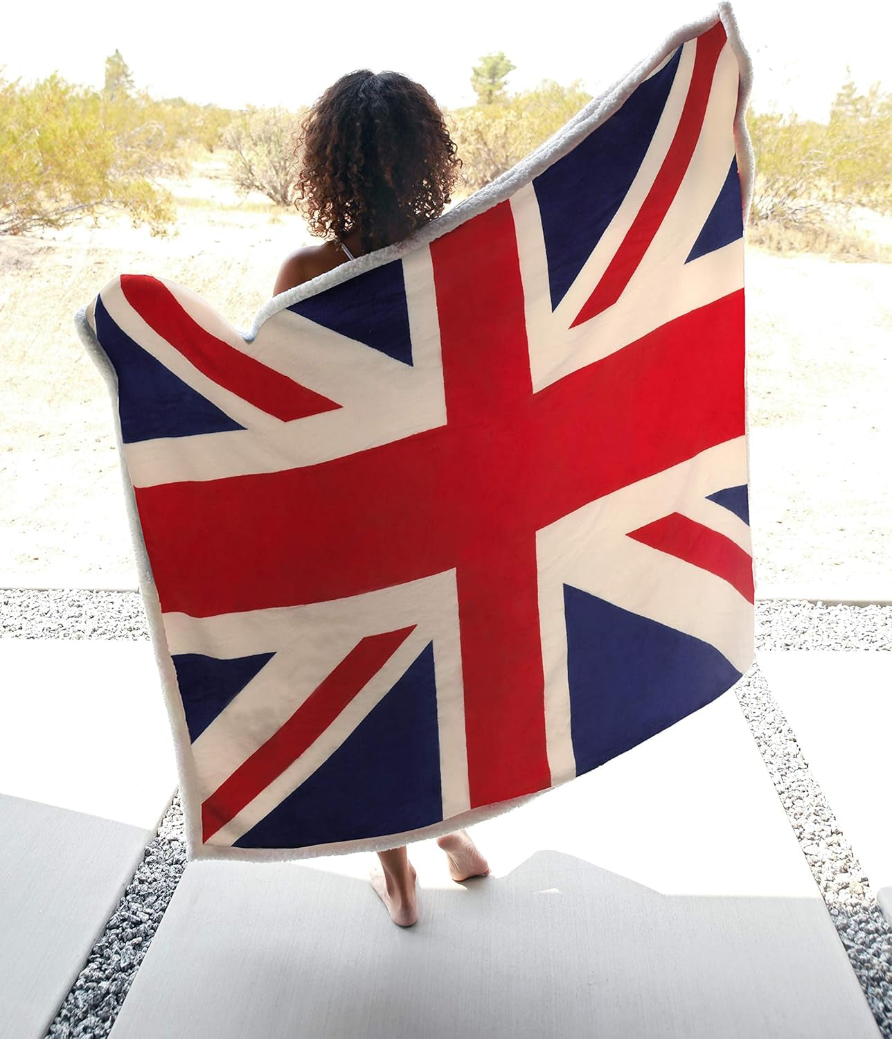 Patriotic US Flag Sherpa Blanket | Reversible Throw for Couch & Bed Decor