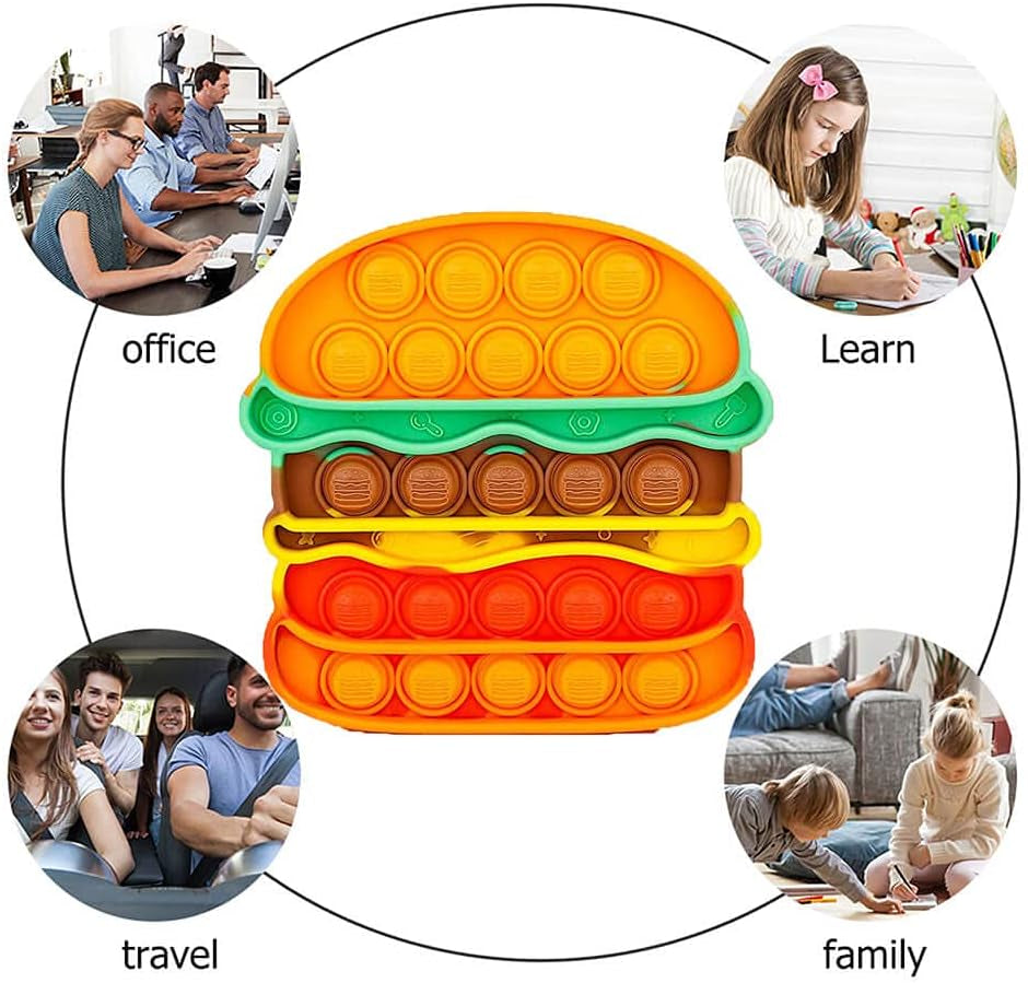 Burger & Fries Pop Fidget Toy – Sensory Stress Relief for Kids & Adults