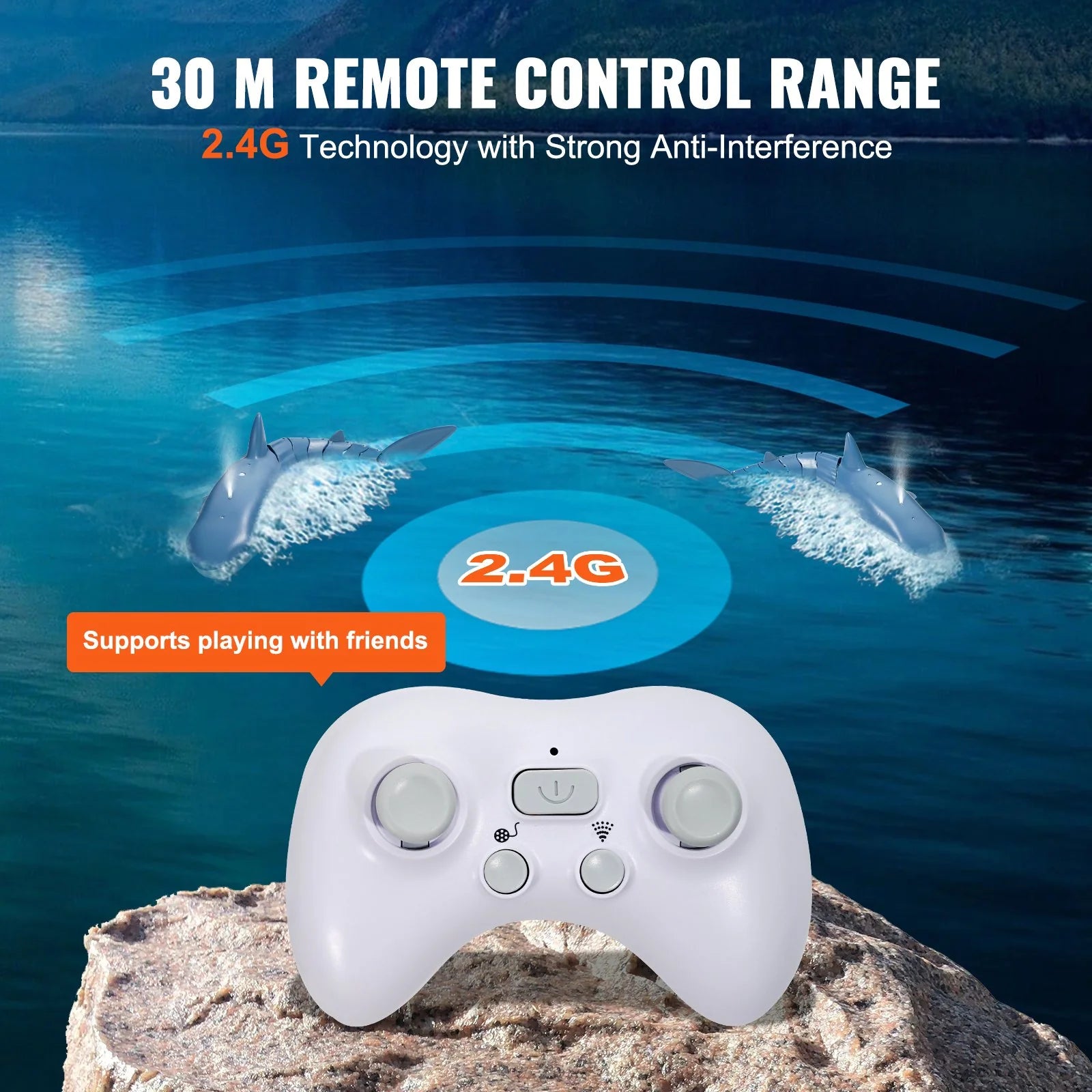Remote Control Shark Toy | 2.4GHz High-Speed RC Boat for Kids & Adults