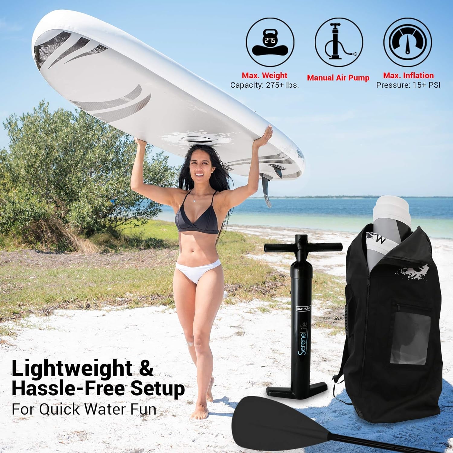 Inflatable Stand-Up Paddle Board | Stable, Non-Slip Design, 350 Lbs Capacity
