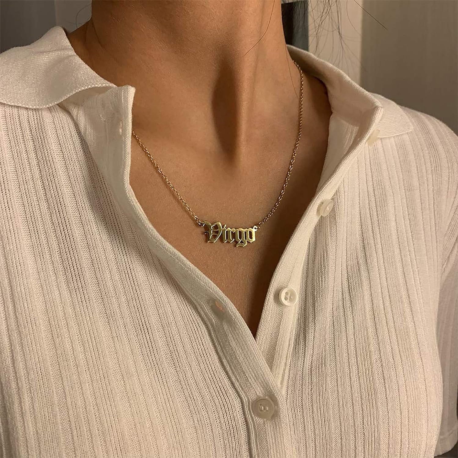 18K Gold-Plated Zodiac Necklace | Horoscope Pendant for Women
