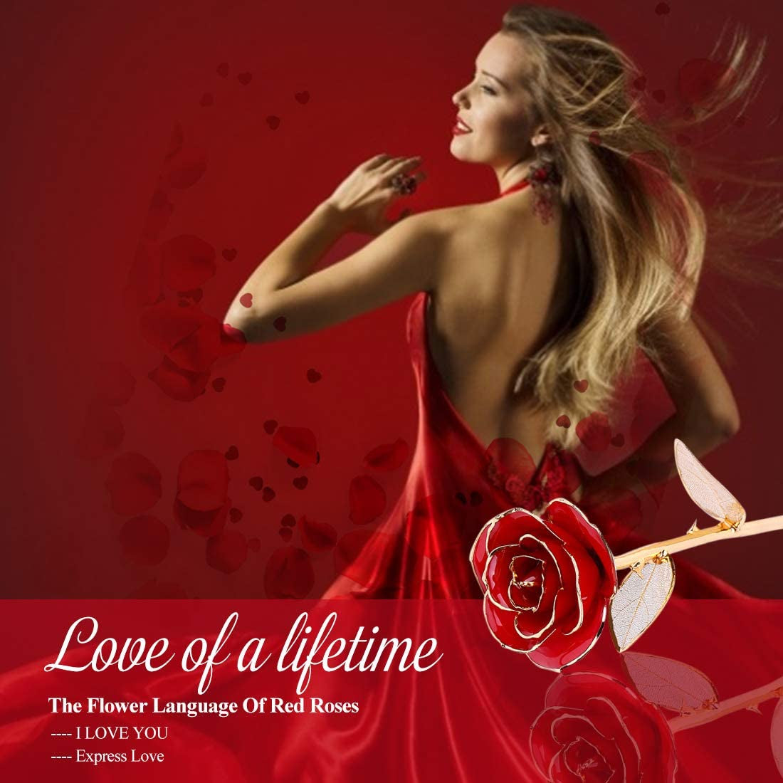 24K Gold Red Rose | Preserved Long Stem Gift for Valentine’s & Anniversaries