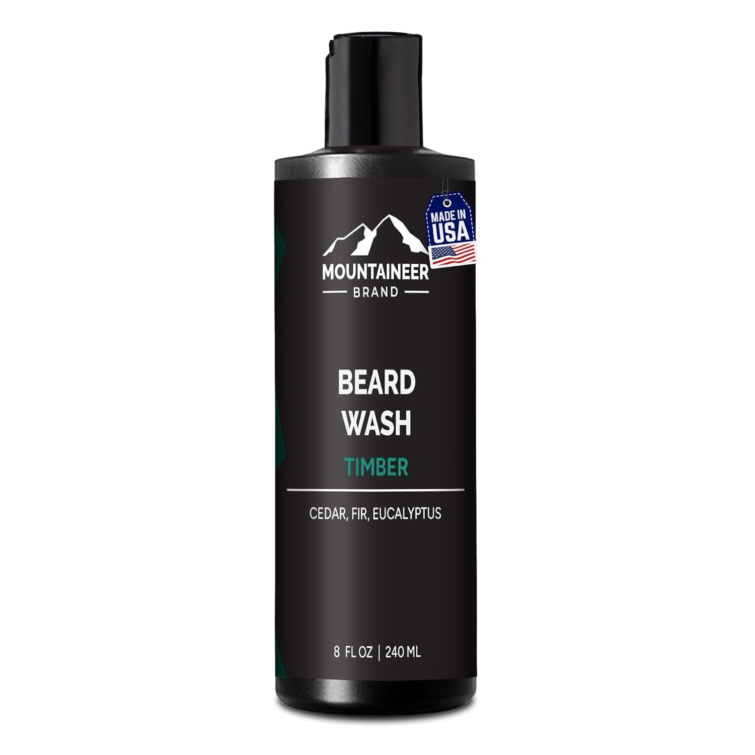 Natural Beard Wash for Men | Softening & Hydrating Shampoo (8oz, Timber Scent)