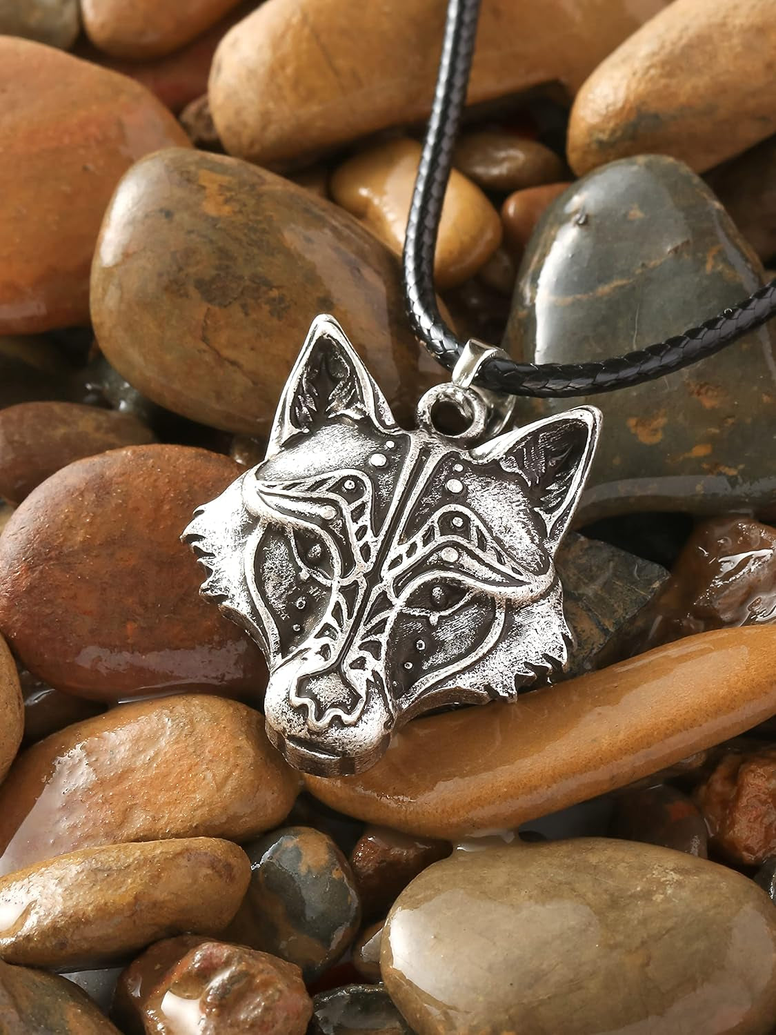 Viking Wolf Head Necklace | Wolf Pendant Jewelry Gift for Men & Women