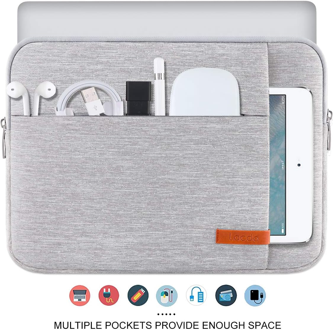 15-15.6 Inch Laptop Sleeve Case | Compatible with Acer, HP, Lenovo, Dell, ASUS (Gray)