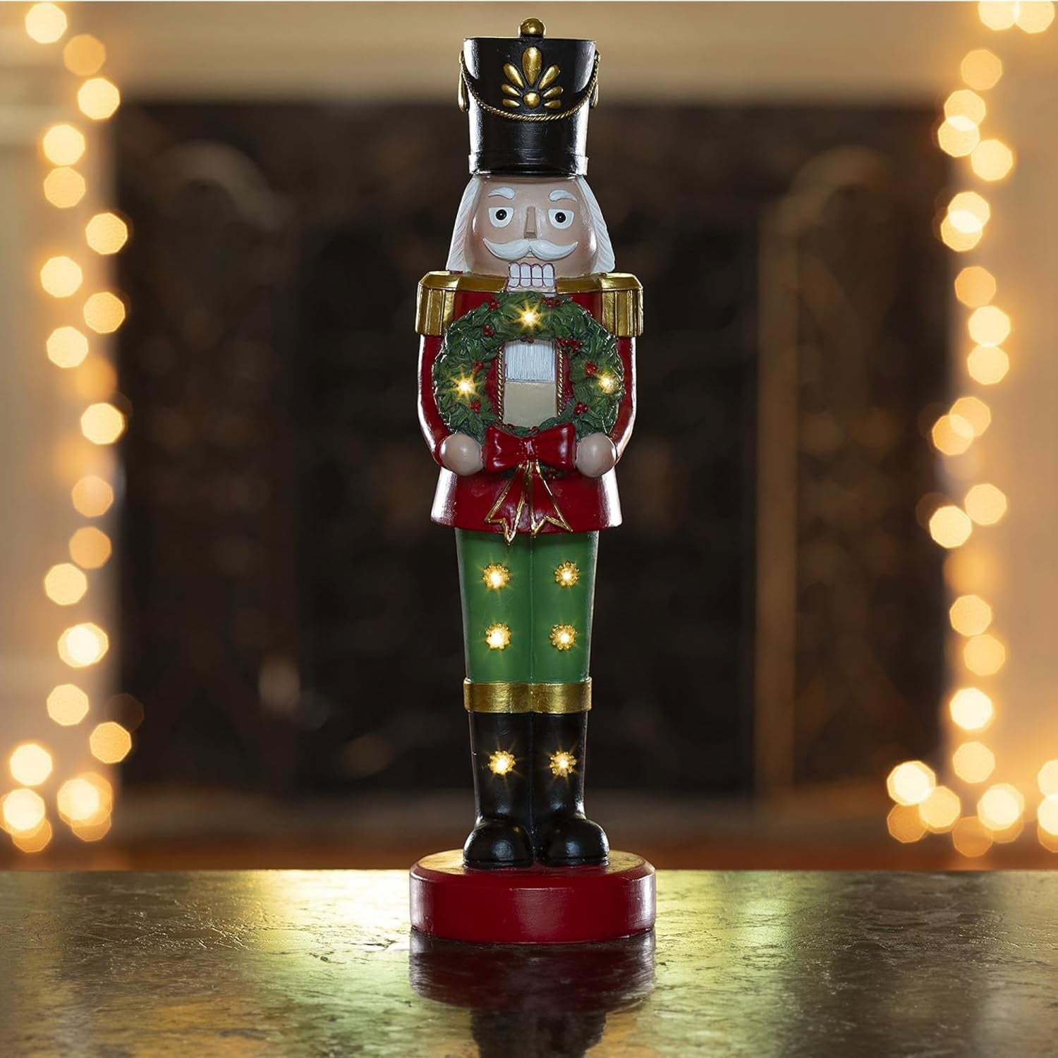 LED Lighted Resin Snowman Decor – Christmas Figurine & Fiber Optic Holiday Decoration