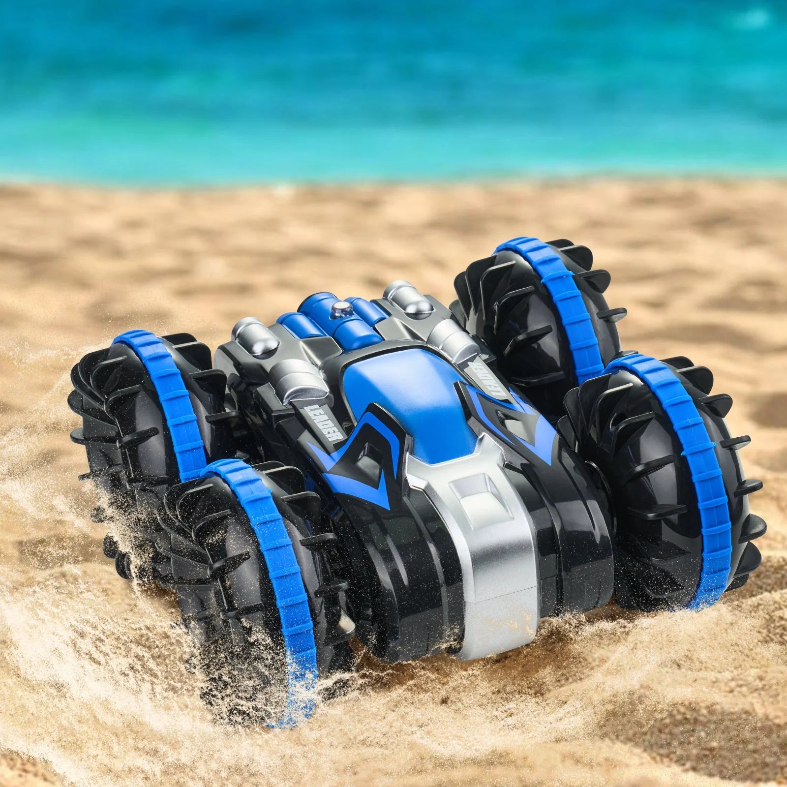 Amphibious Remote Control Car Boat | 2.4GHz 4WD RC Boat for Kids & Adults (Blue)