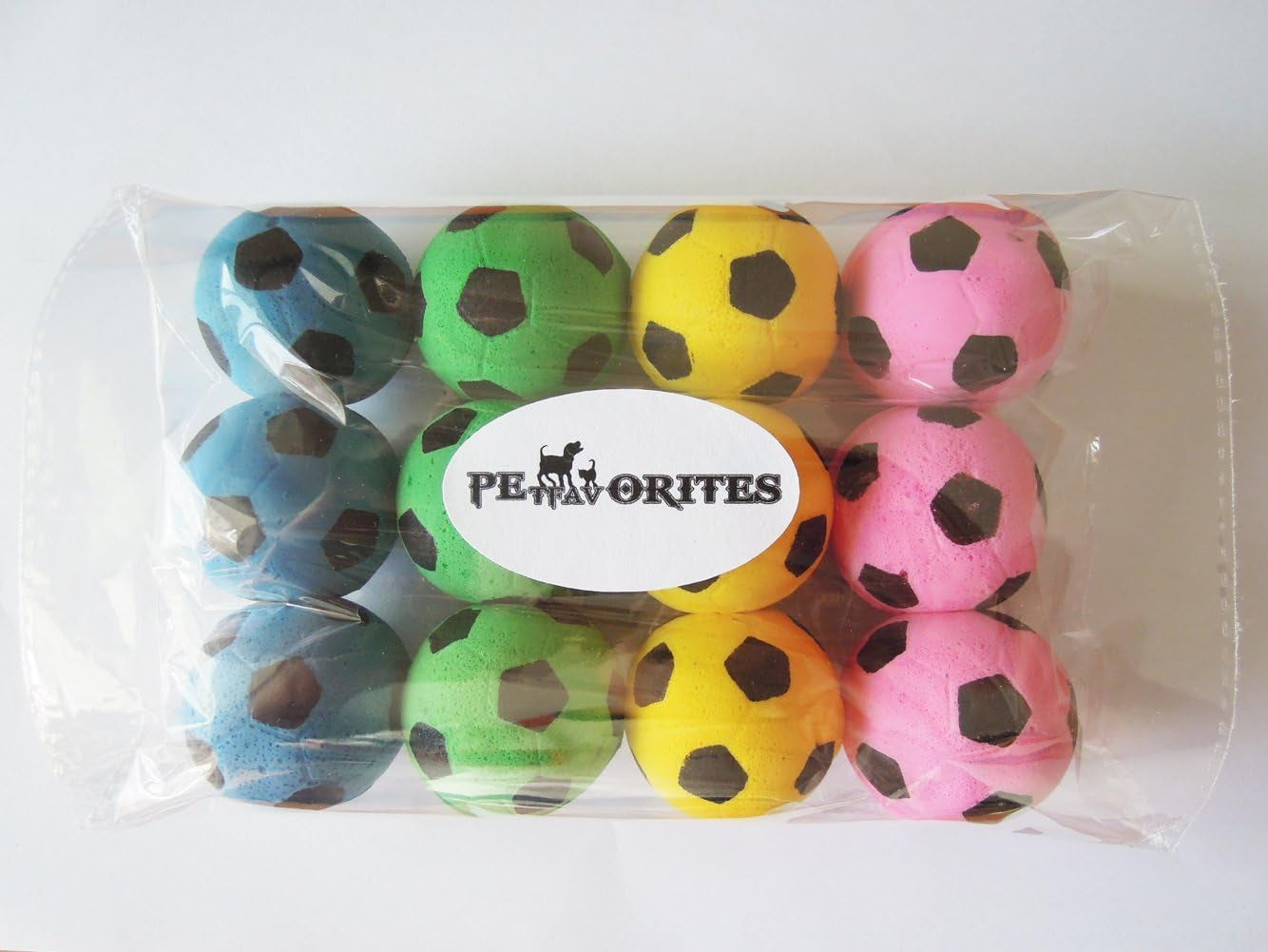 Pack of 12 Foam Soccer Balls Cat Toys
