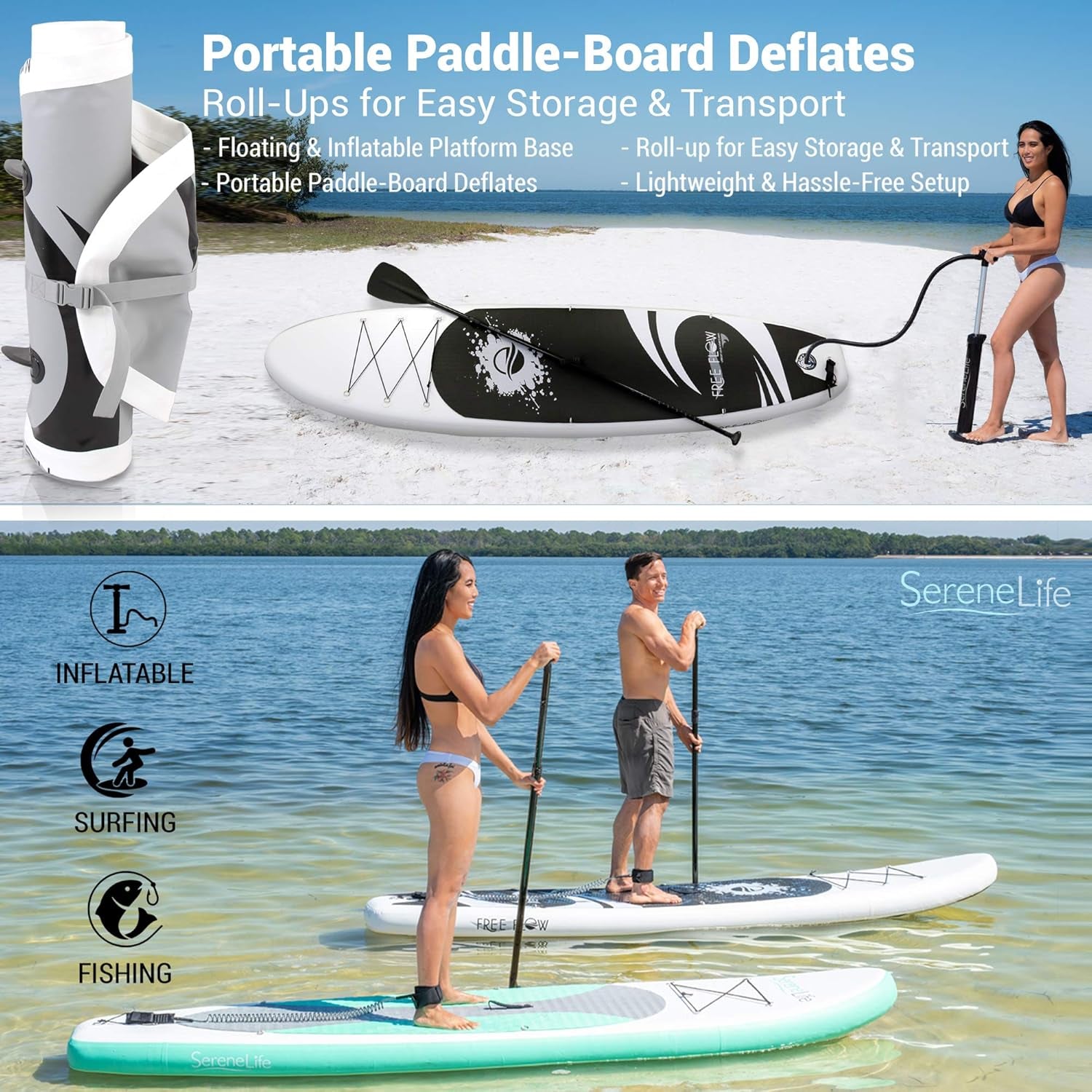 Inflatable Stand-Up Paddle Board | Stable, Non-Slip Design, 350 Lbs Capacity