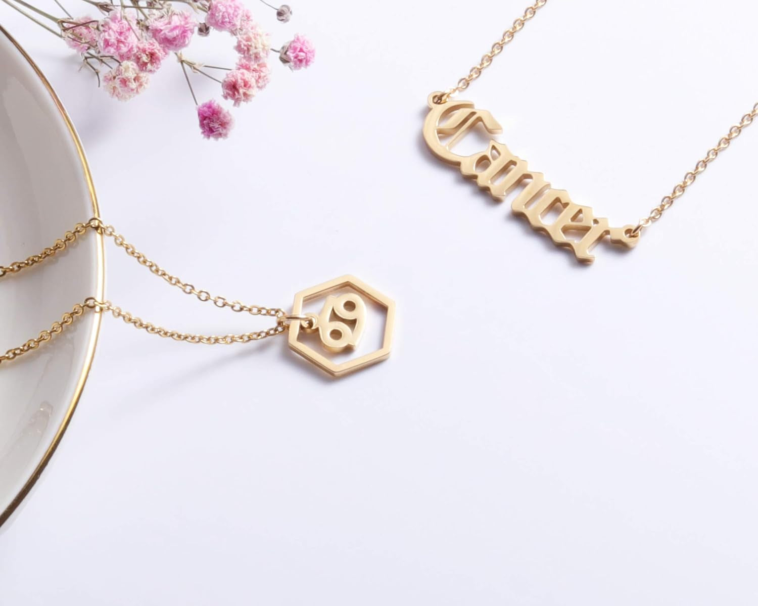 18K Gold-Plated Zodiac Necklace | Horoscope Pendant for Women