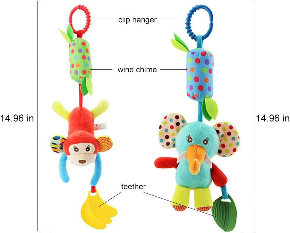 Montessori Baby Sensory Toys – Car Seat & Stroller Activity Set for 3+ Months (Pack of 4)