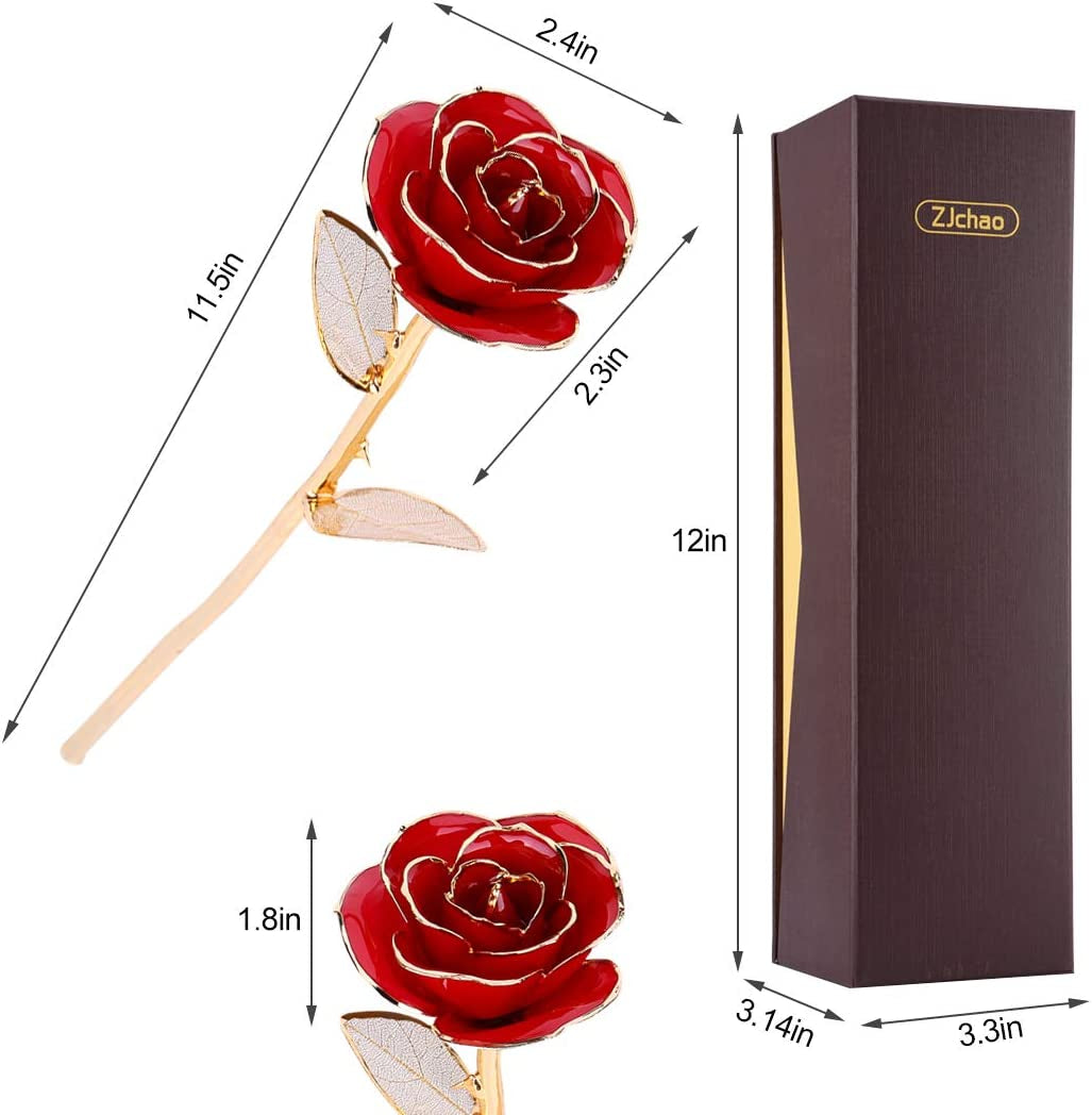 24K Gold Red Rose | Preserved Long Stem Gift for Valentine’s & Anniversaries