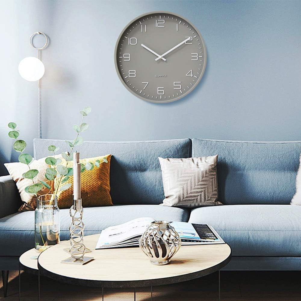 Silent Wall Clock for Living Room, Office & Kitchen | Non-Ticking, Battery Operated