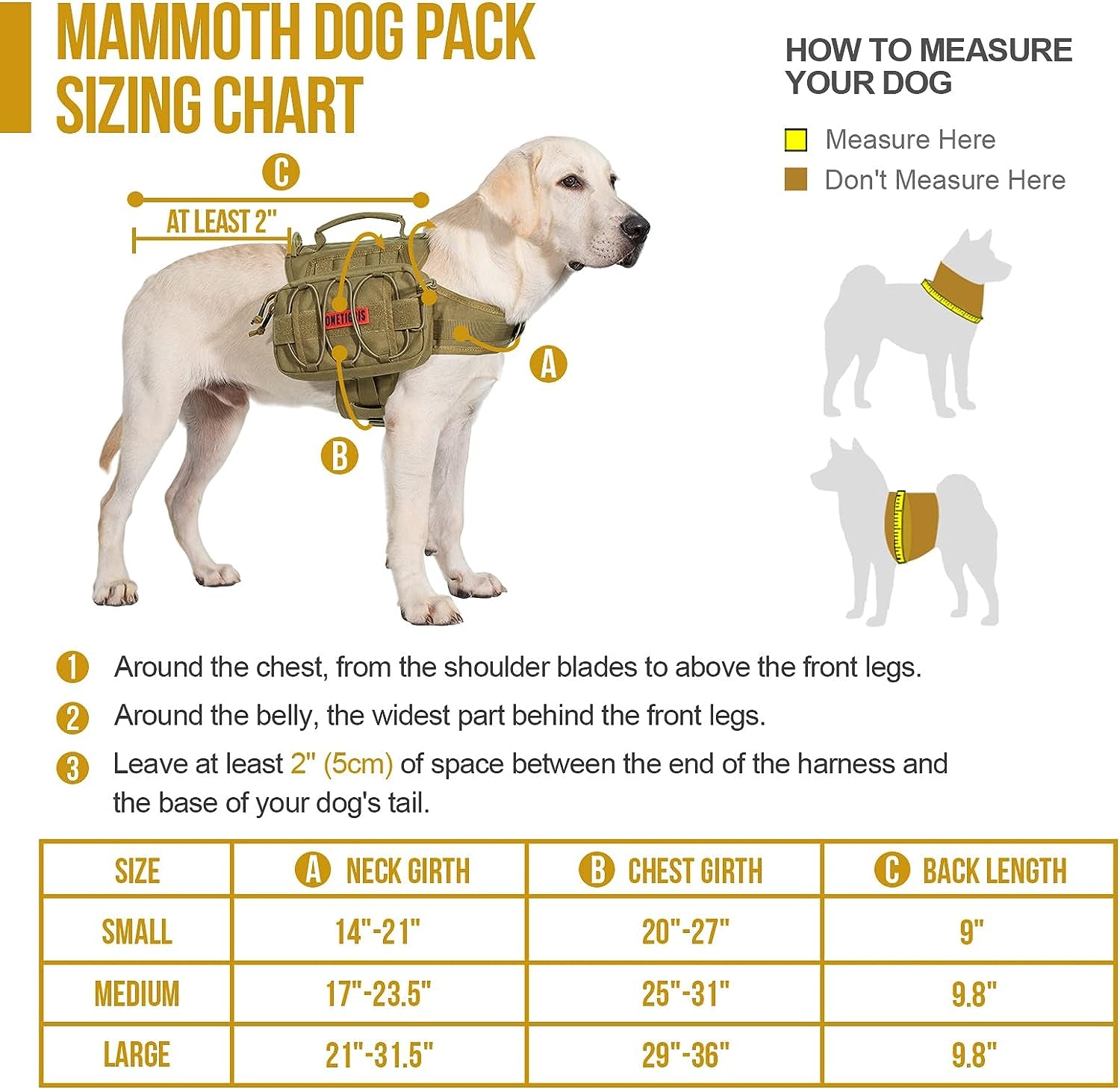 Tactical Dog Backpack for Medium & Large Dogs | Nylon Pet Backpack (Brown, Medium)