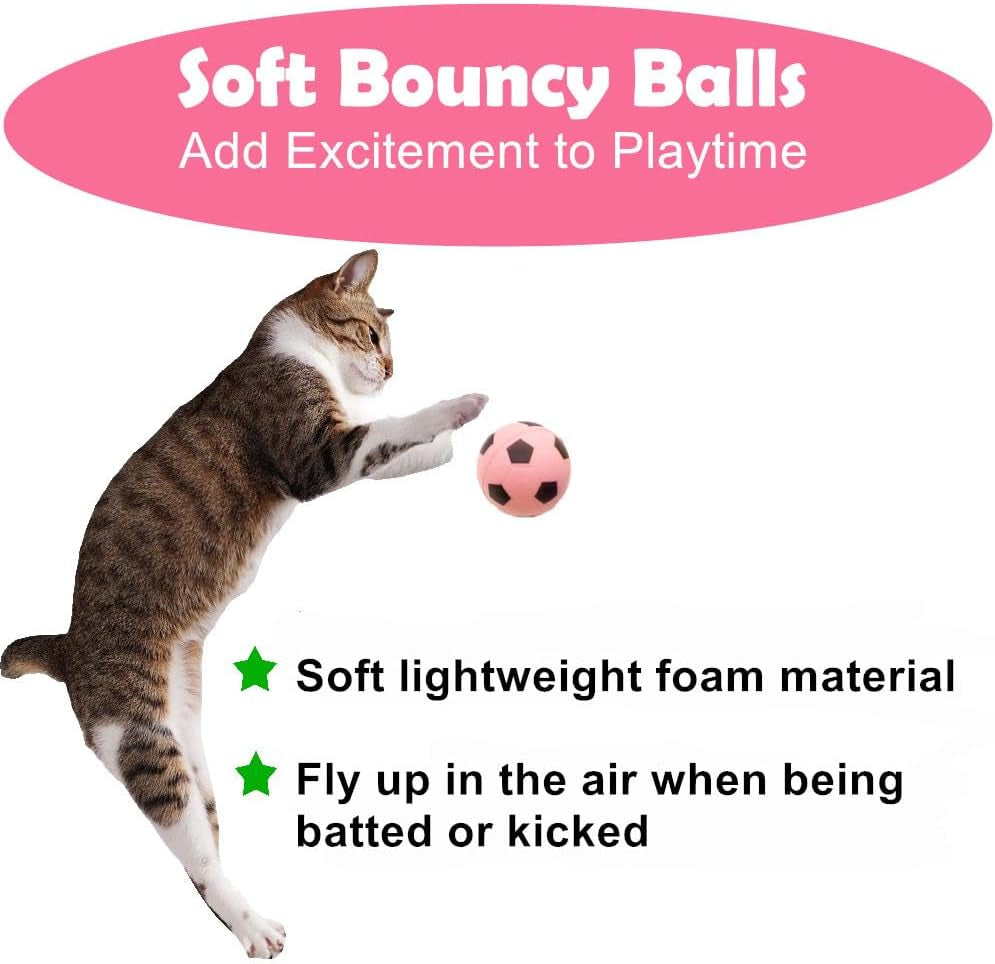 Pack of 12 Foam Soccer Balls Cat Toys